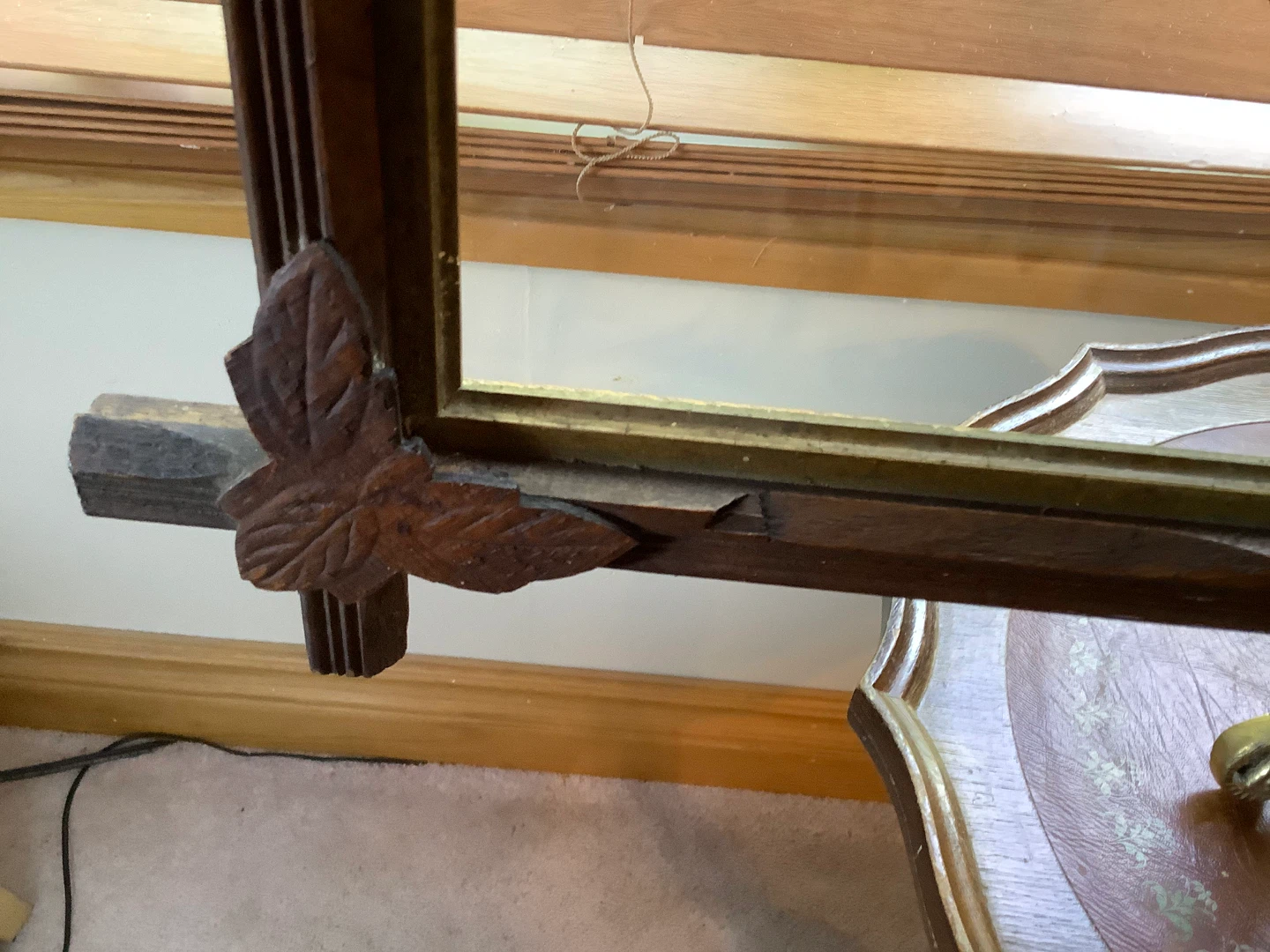 Ant Tramp Art/Adirondack Wd Frame w Orig Glass 🐞 - photo 2