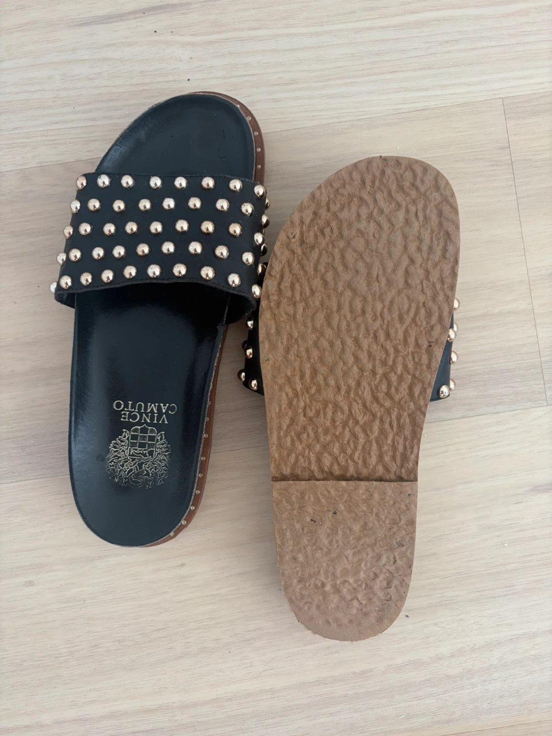 Vince Camuto Studded Black Slide Sandals - photo 2