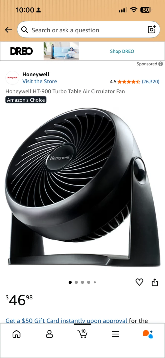 Honeywell HT-900 Turbo Table Air Circulator Fan - photo 4