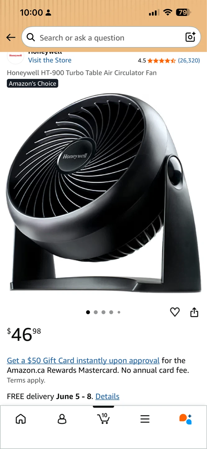 Honeywell HT-900 Turbo Table Air Circulator Fan - photo 3