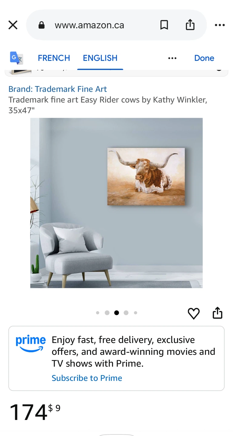 "Easy Rider Cow" by Kathy Winkler … canvas print on wood frame - photo 5