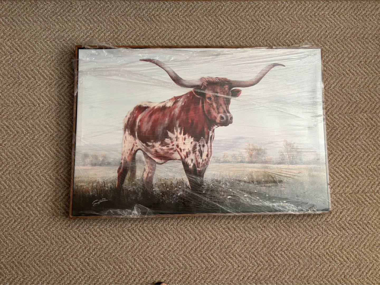 "Easy Rider Cow" by Kathy Winkler … canvas print on wood frame