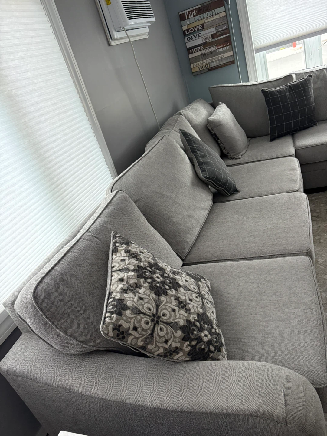 Gray Sectional Sofa- Raymour & Flanigan- 4 pieces