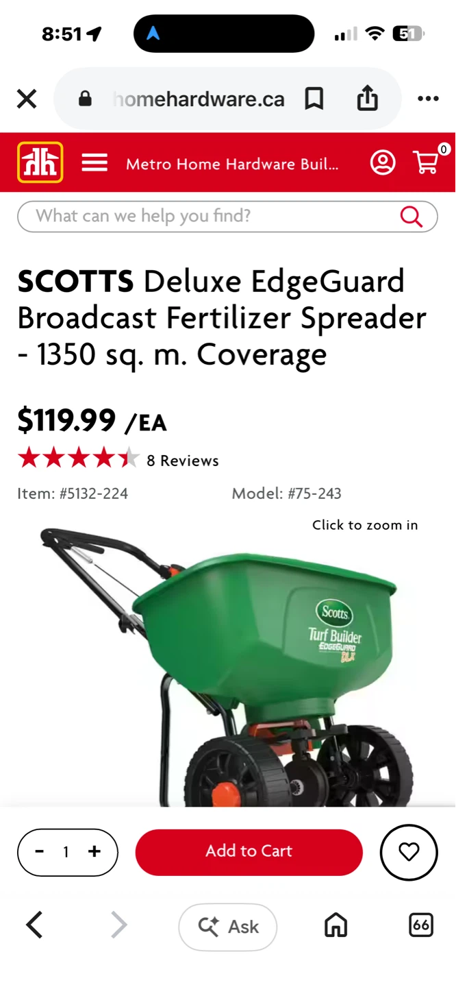 Scotts Deluxe EdgeGuard Fertilizer Spreader