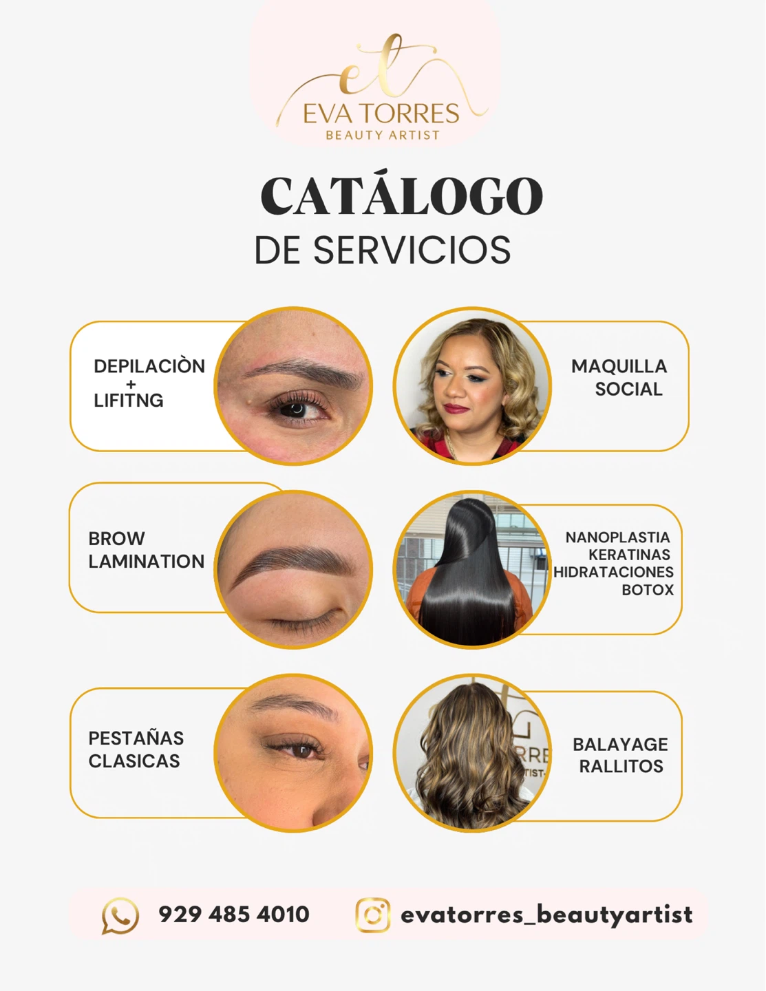 Eva Torres Beauty Artist Catalog of Services