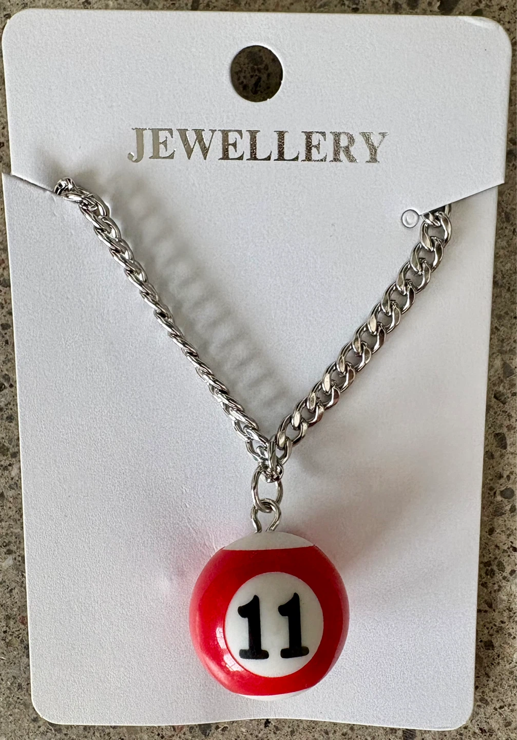 11 Pool Billiards Ball Cuban Link Stainless Steel Necklace New - photo 3