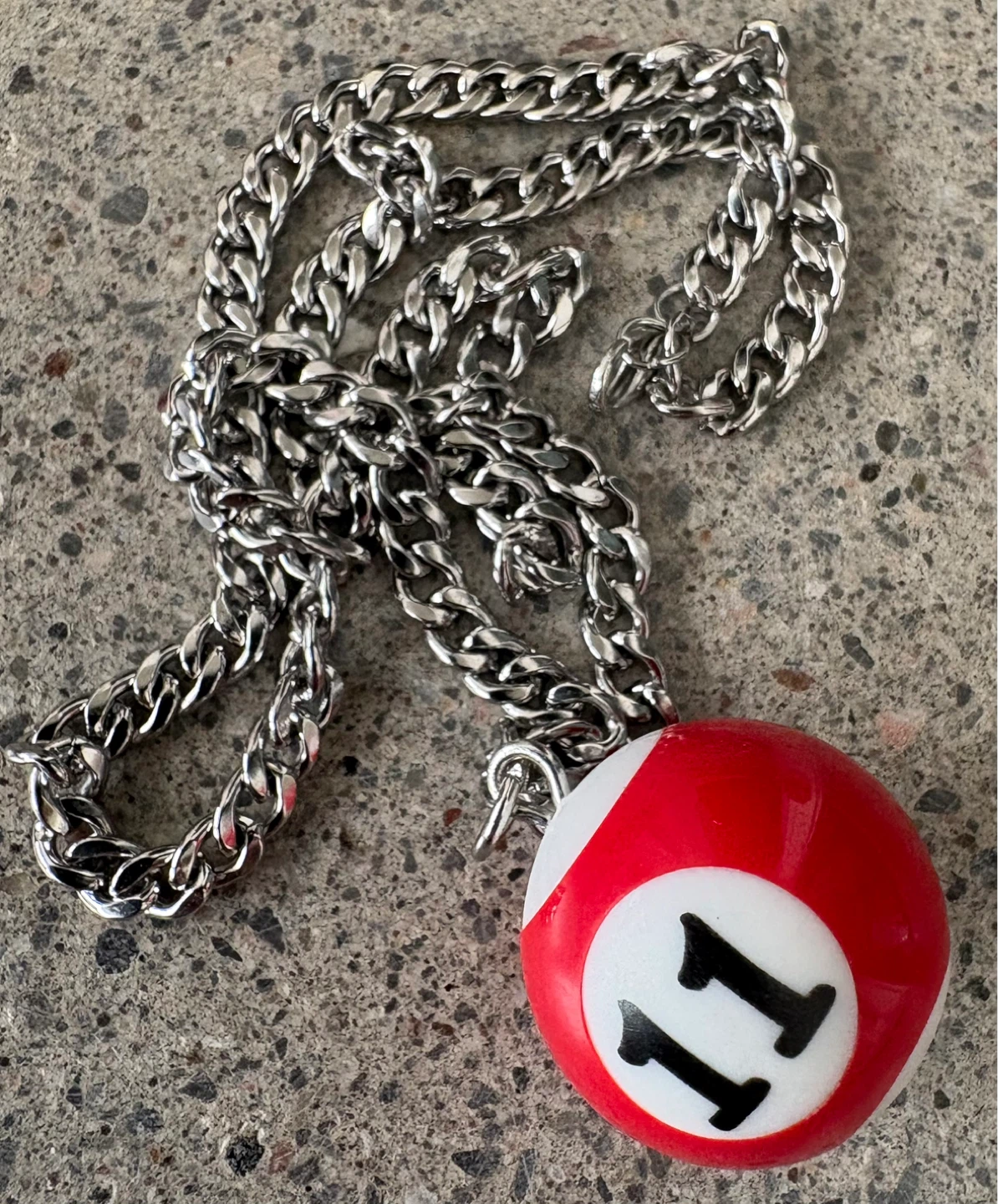 11 Pool Billiards Ball Cuban Link Stainless Steel Necklace New - photo 4