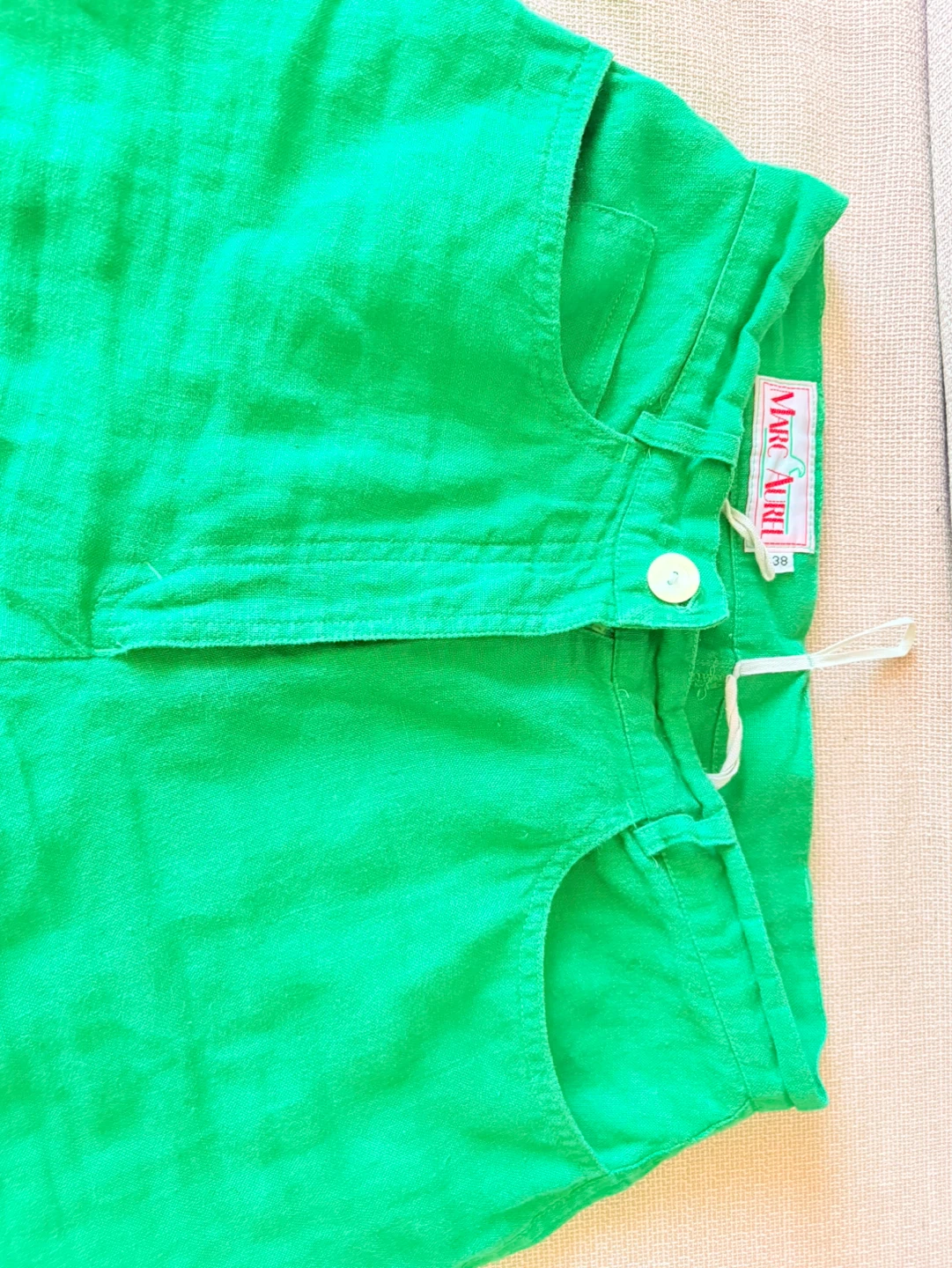 Marc Aurel Green Linen Pants Size 38 - photo 2