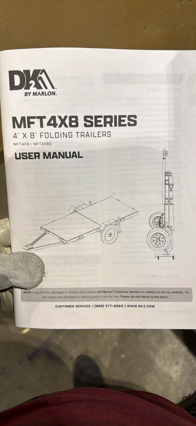 DK2 by Marlon MFT4X8G Galvanized Folding Trailer