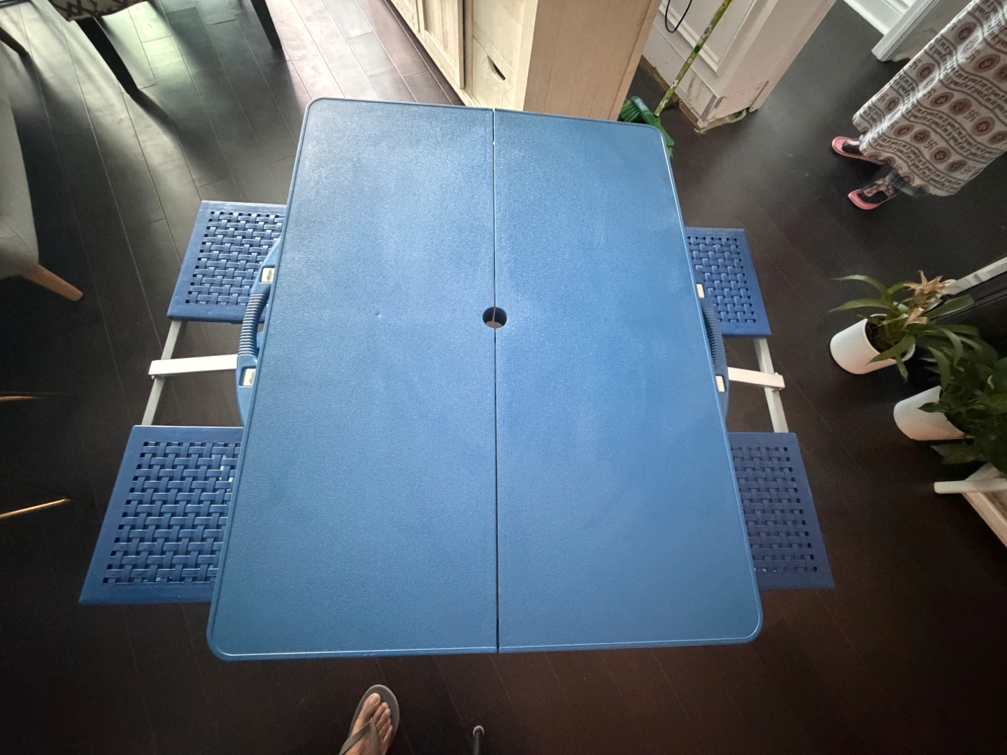 Blue Folding Picnic Table with Seats - photo 5