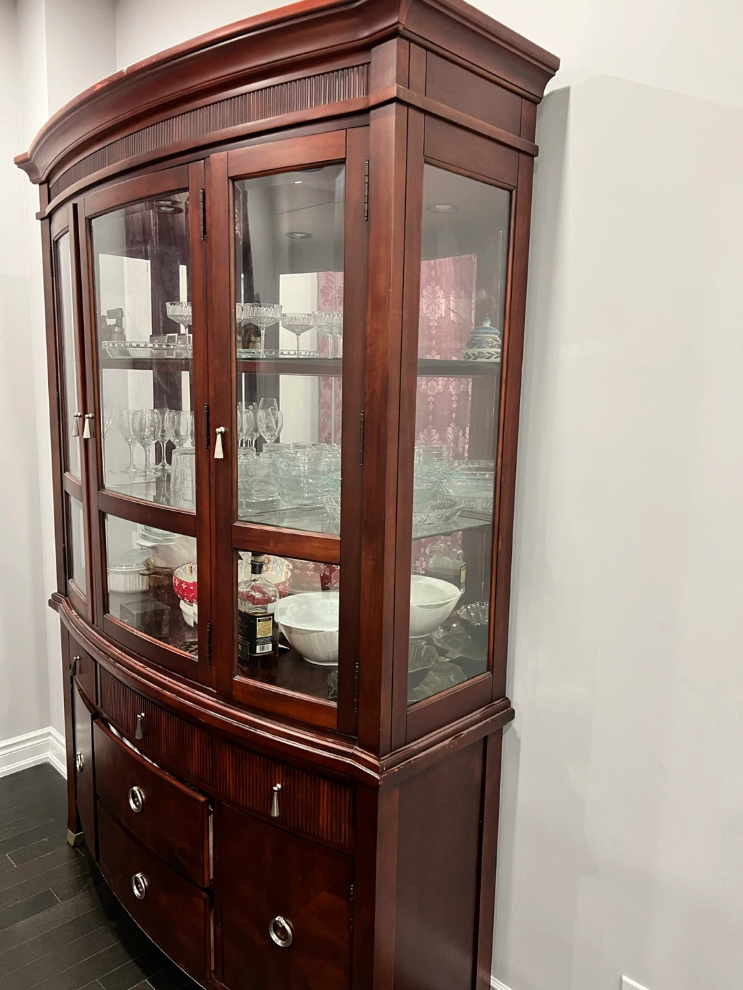 Wooden China Cabinet with Glass Doors - photo 2