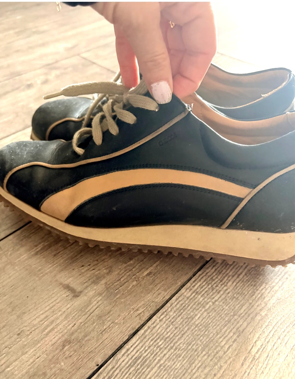 Geox Black & Tan Leather Sneakers - photo 3