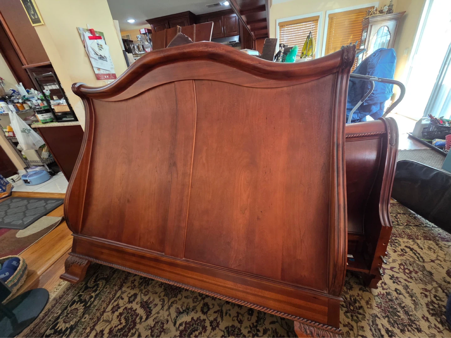 Wooden Sleigh queen Bed Frame - photo 5
