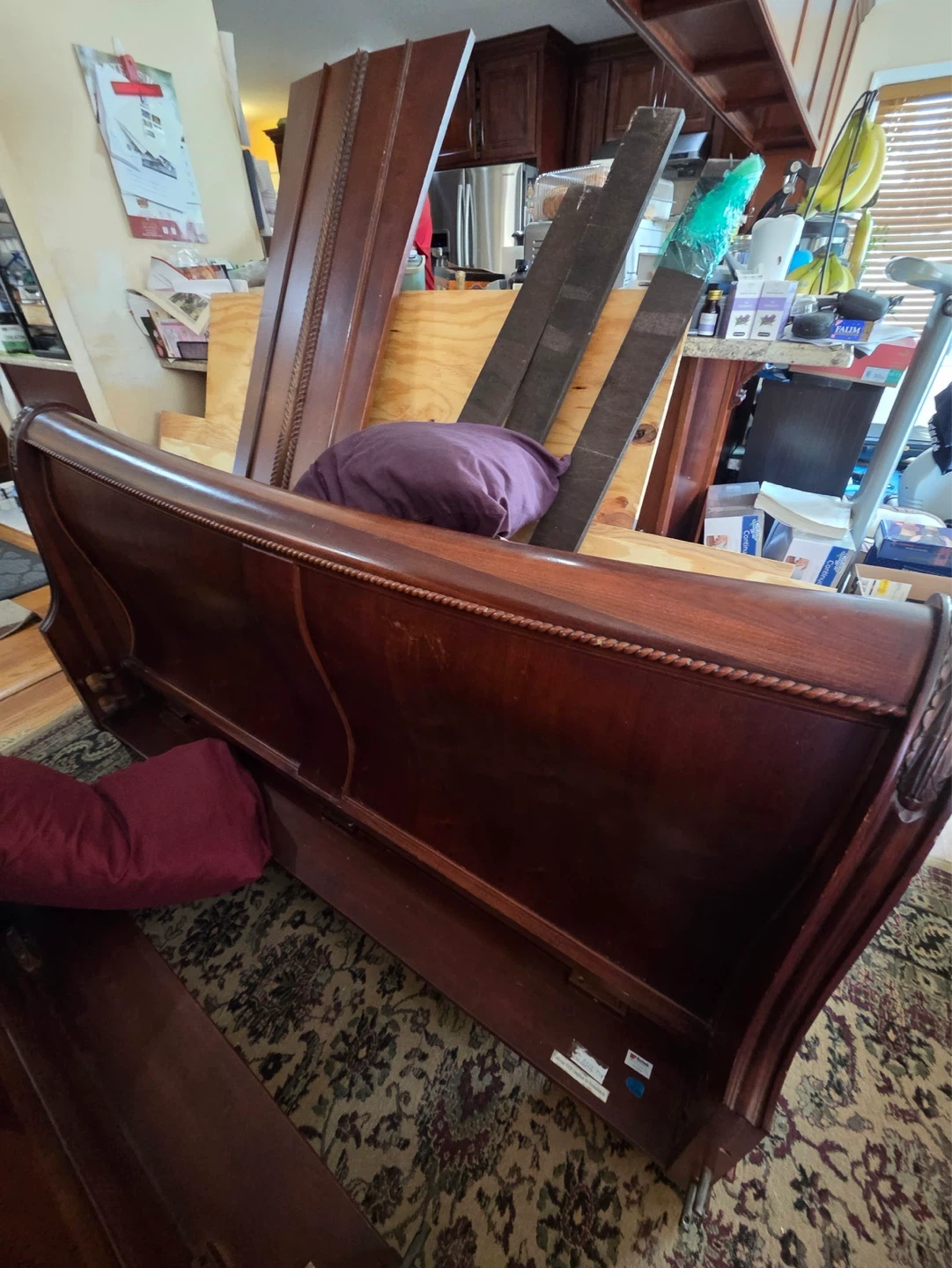 Wooden Sleigh queen Bed Frame - photo 3