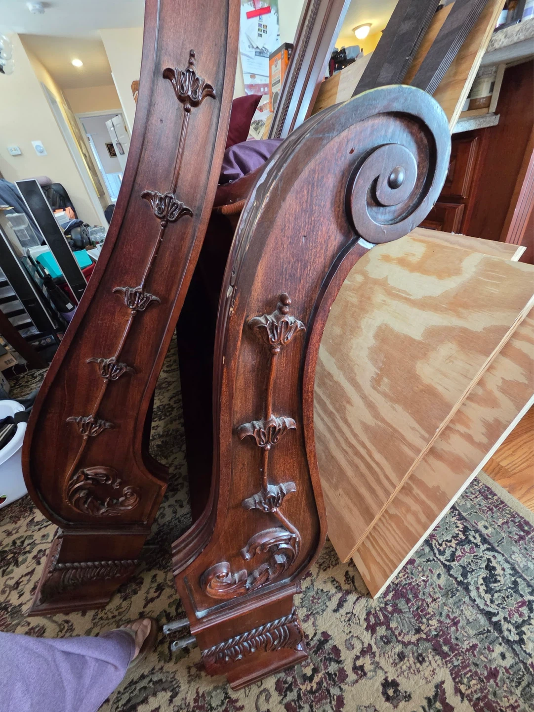 Wooden Sleigh queen Bed Frame - photo 4