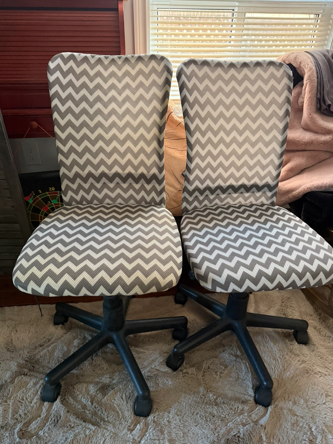 Set of 2 Chevron Office Chairs