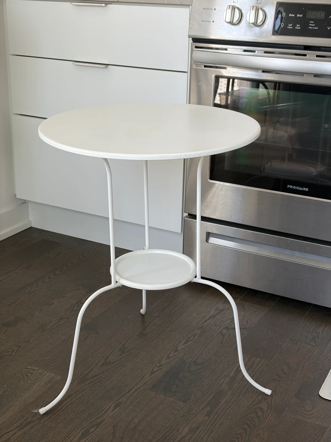 White Round Side Table