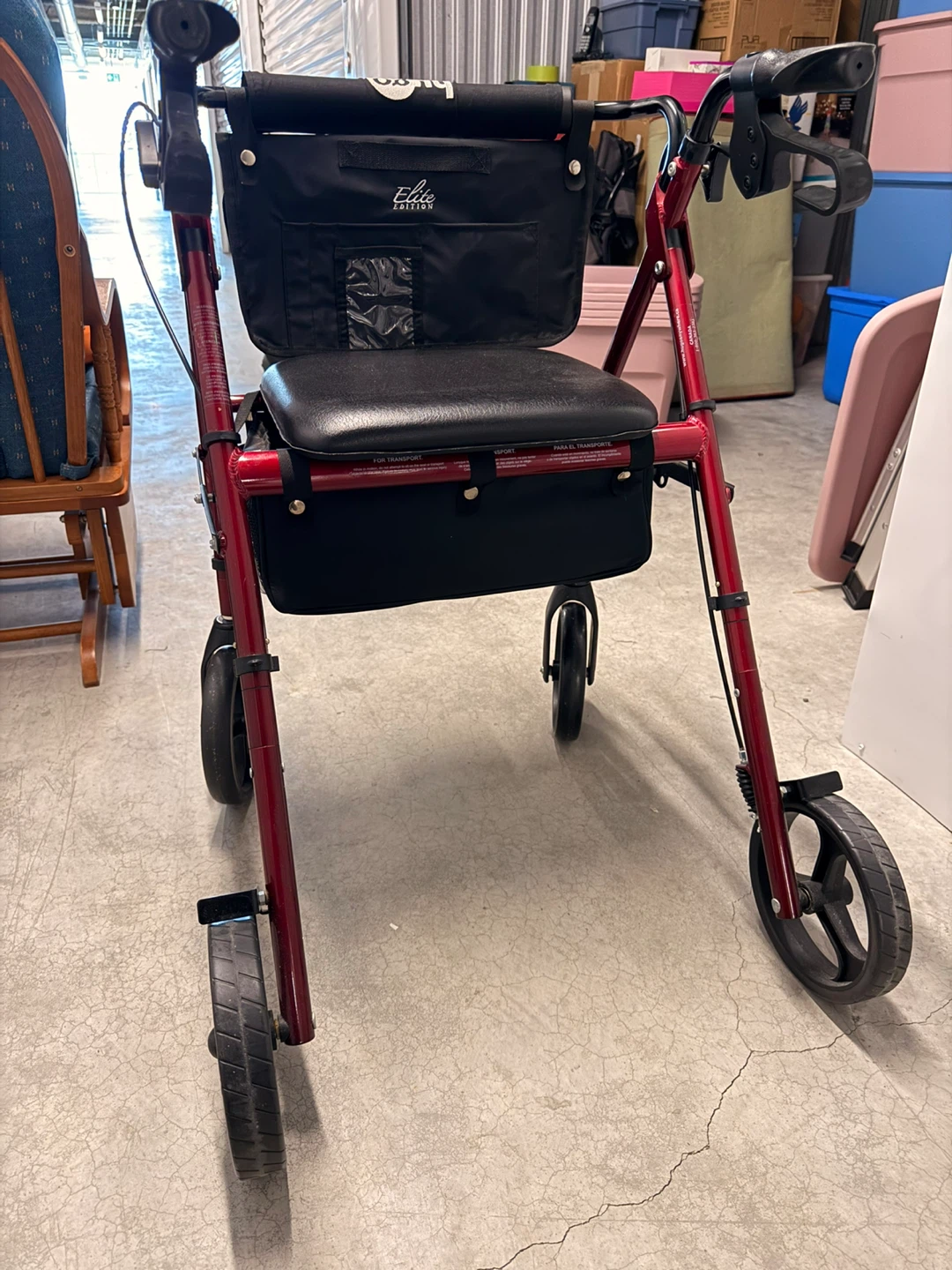 Red Elite Rollator Walker - photo 2