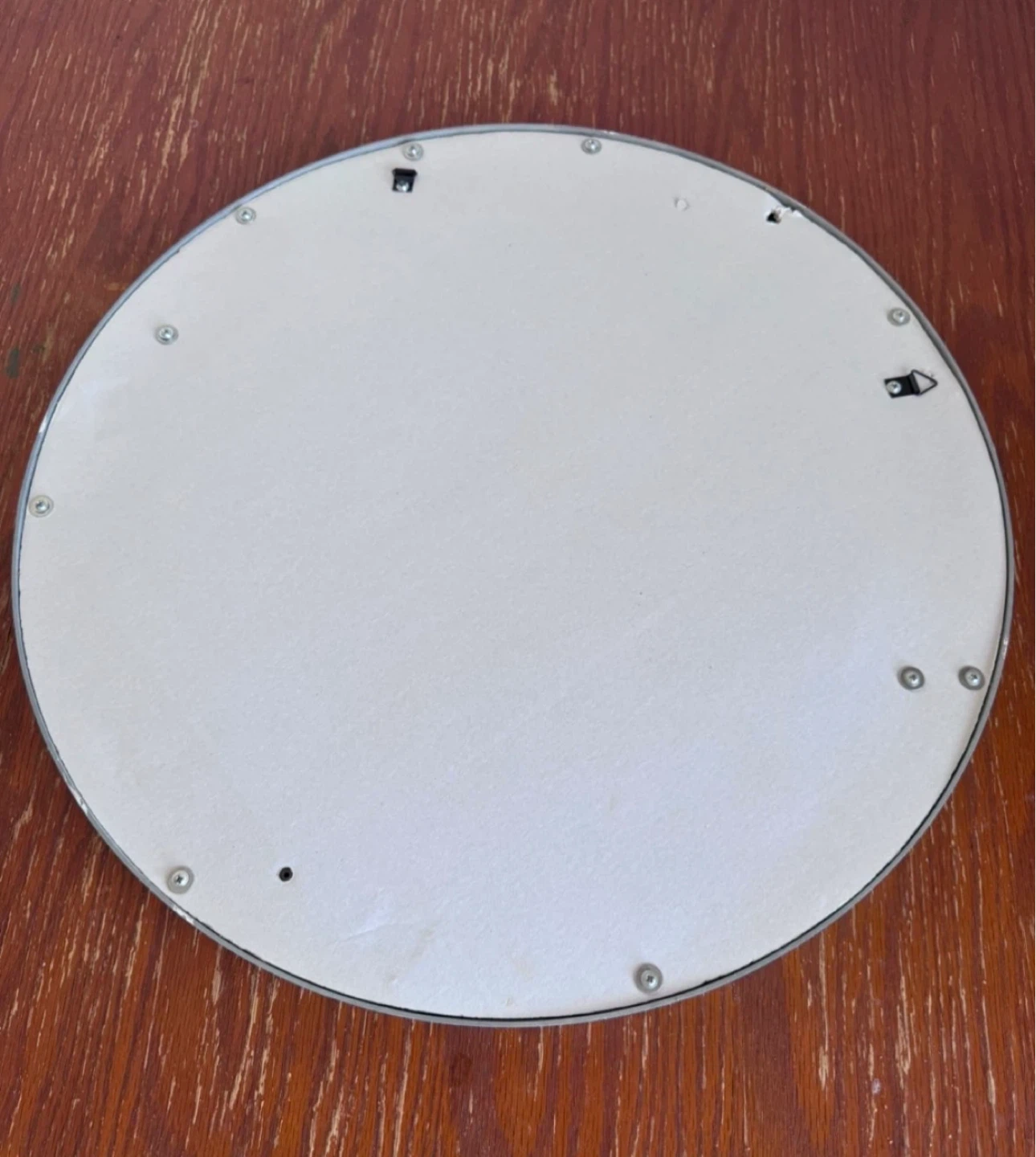 White Textured Round Wall Mirror - photo 2