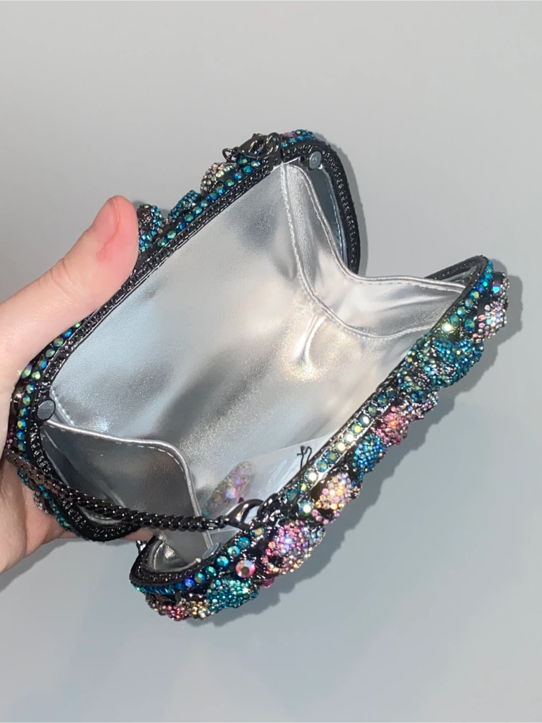 Glitter Skulls Rhinestone Clutch Purse - photo 3