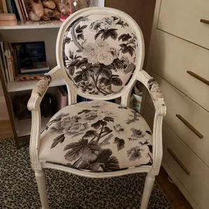 French Style Accent Chair with Floral Upholstery