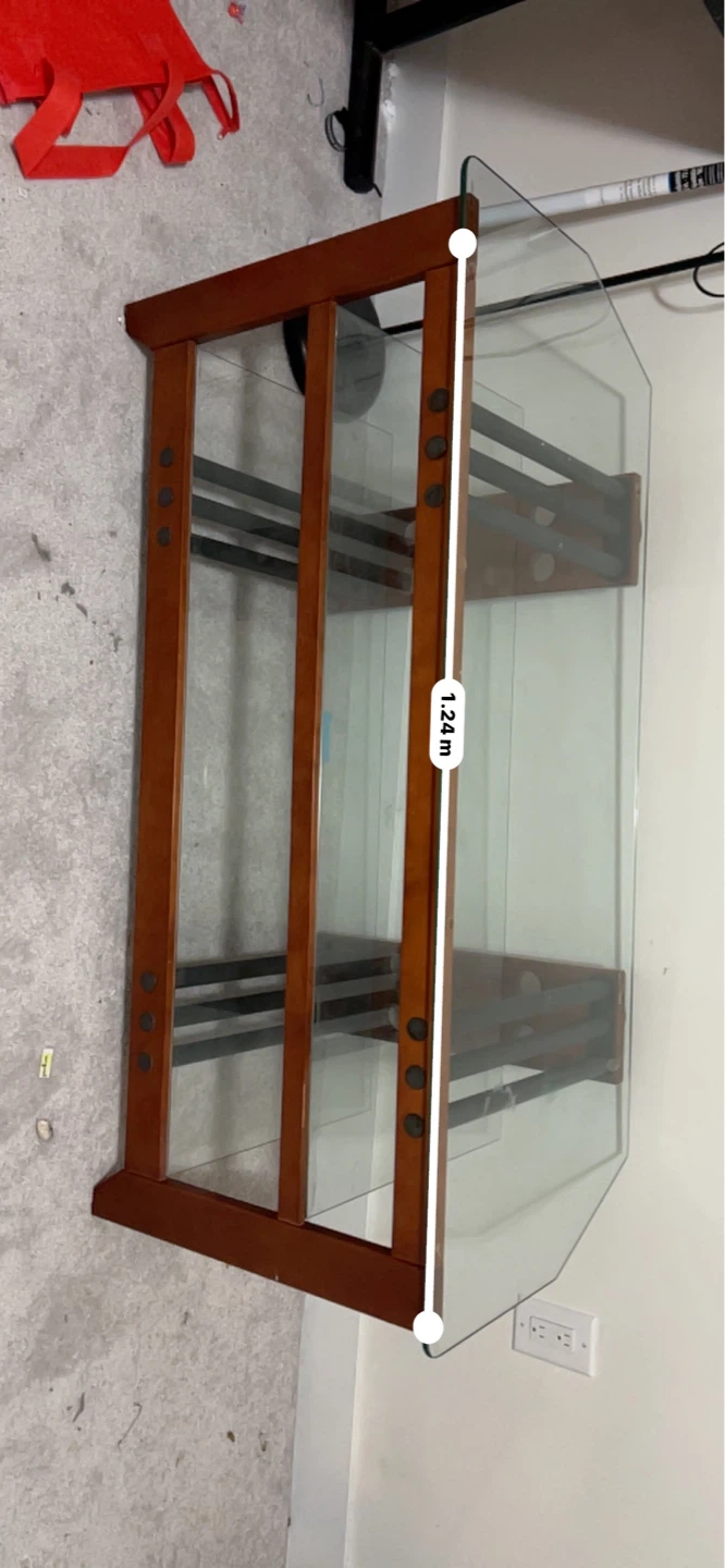 Glass and Wood Entertainment Unit/ TV table