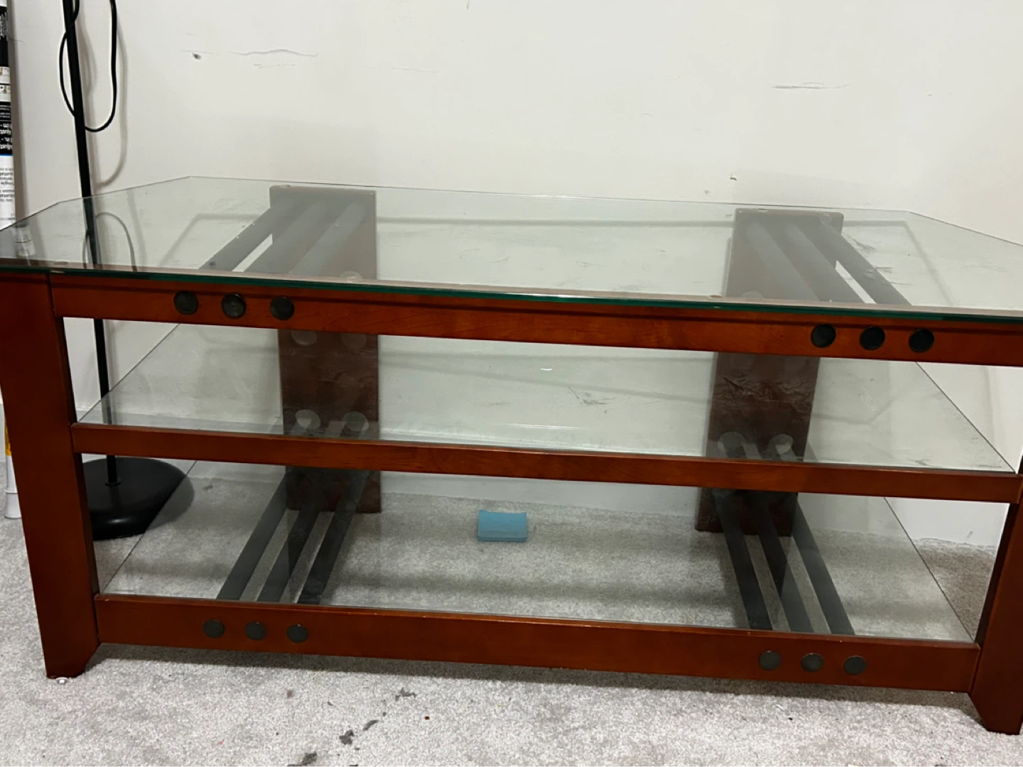 Glass and Wood Entertainment Unit/ TV table - photo 3