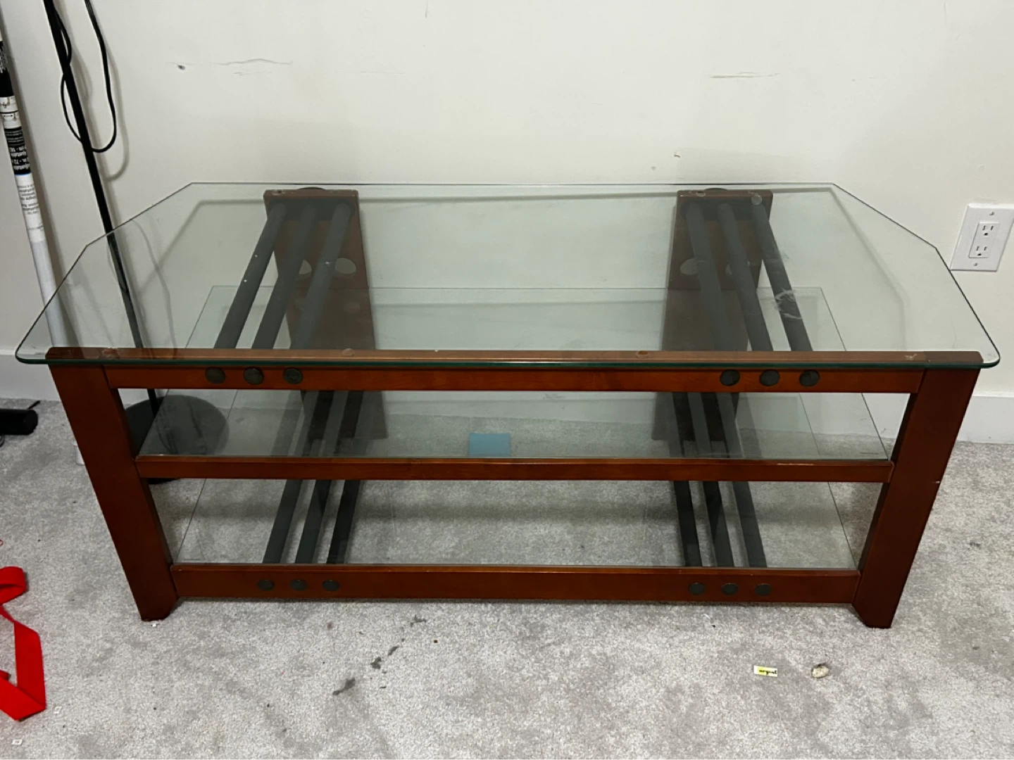 Glass and Wood Entertainment Unit/ TV table - photo 2