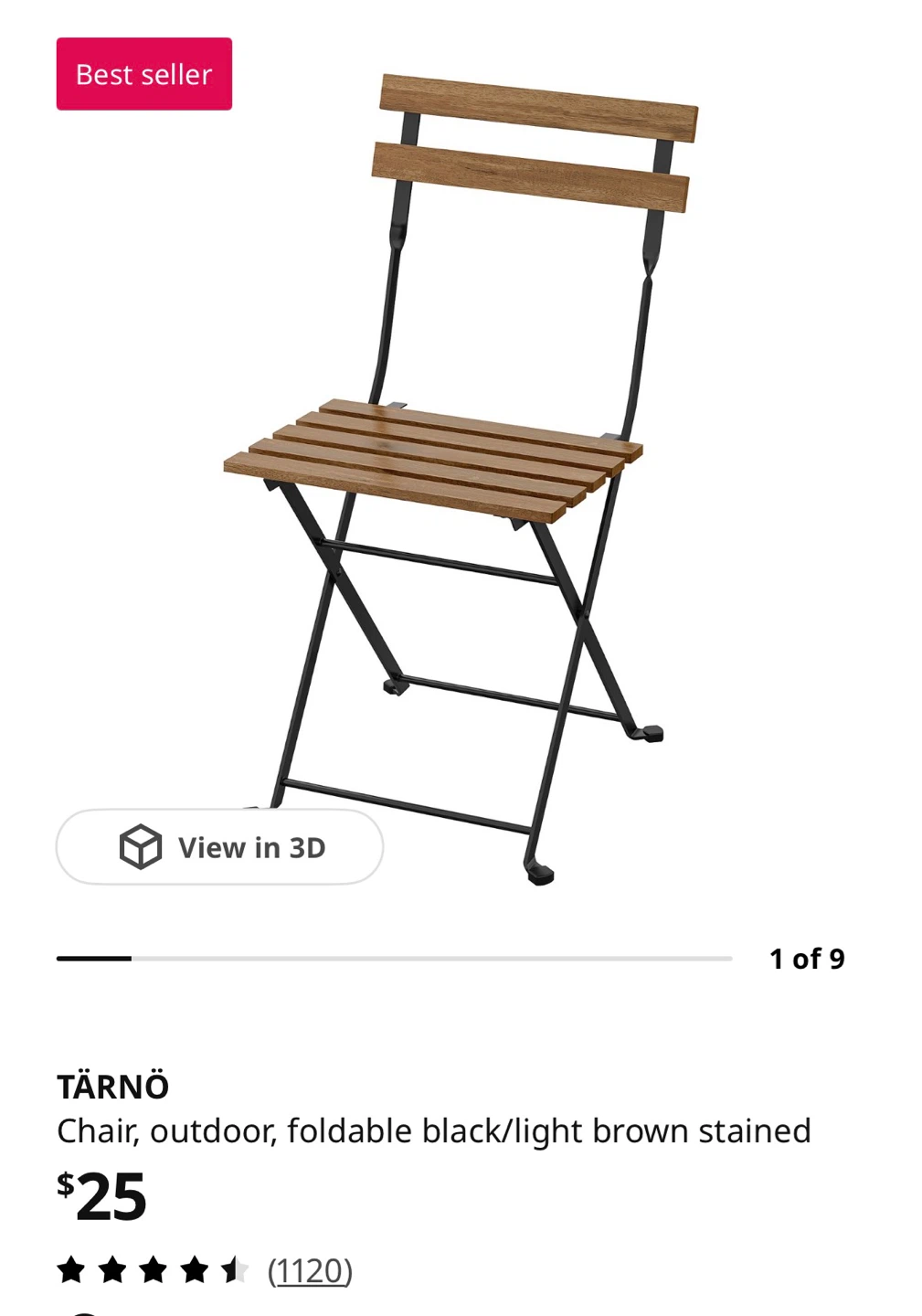 IKEA TÄRNÖ Outdoor Folding Chair - photo 5