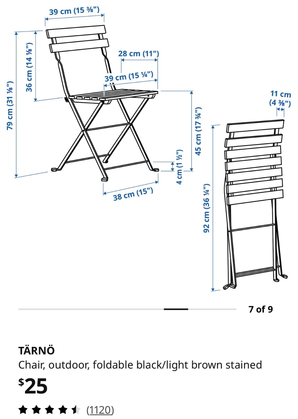 IKEA TÄRNÖ Outdoor Folding Chair - photo 4