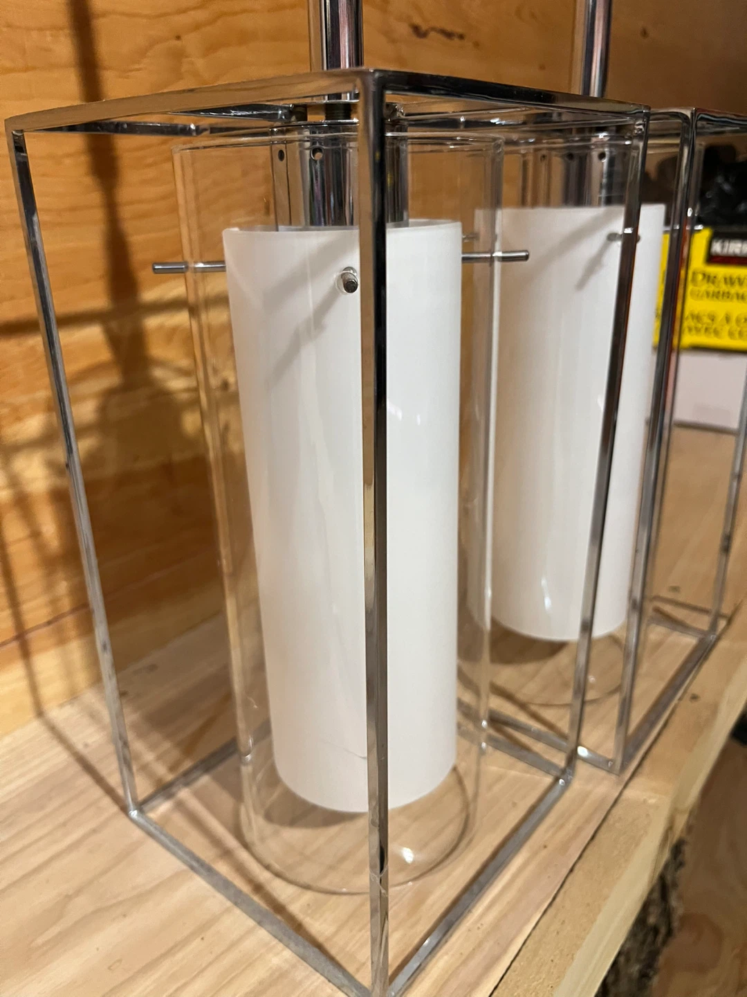 Set of 2 Chrome and Glass Pendant Lights - photo 4