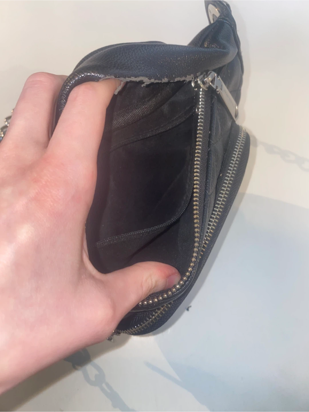 Steve Madden Black Quilted Fanny Pack with Chain - photo 4
