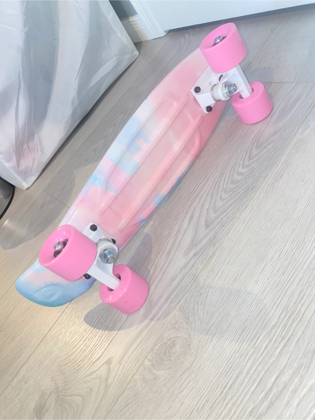 Penny Board Skateboard - Pink, Blue, White Swirl - photo 4