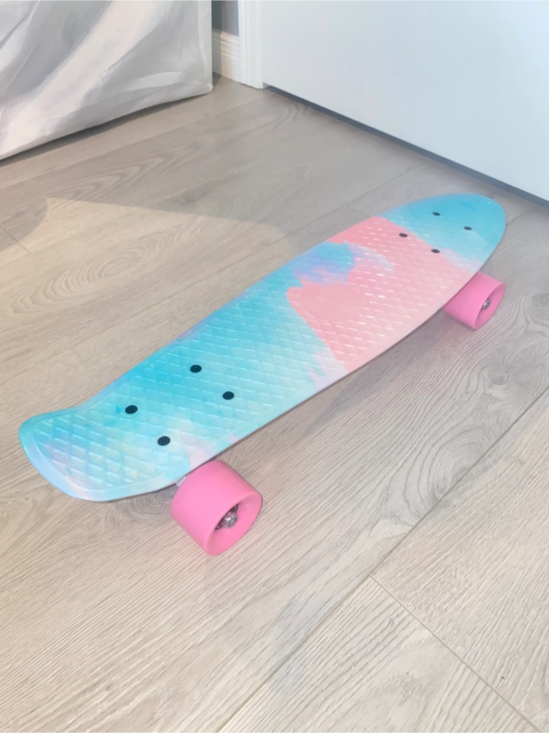Penny Board Skateboard - Pink, Blue, White Swirl