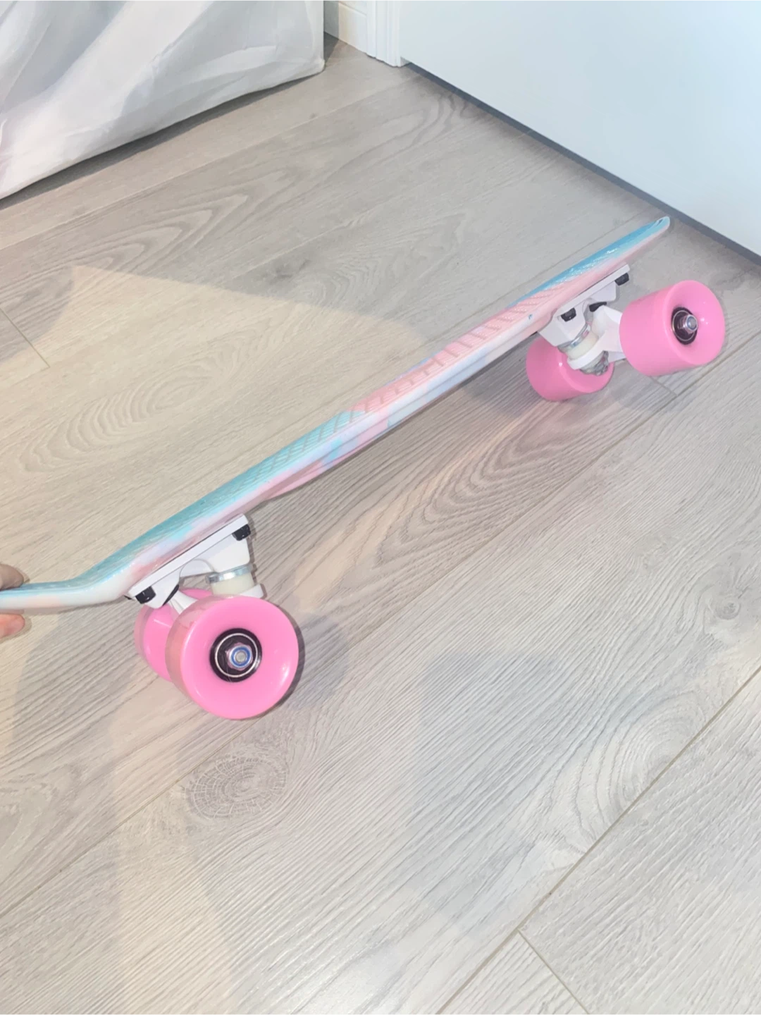 Penny Board Skateboard - Pink, Blue, White Swirl - photo 3