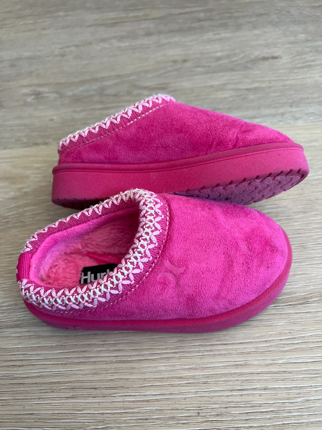 Hurley Pink Fuzzy Slippers