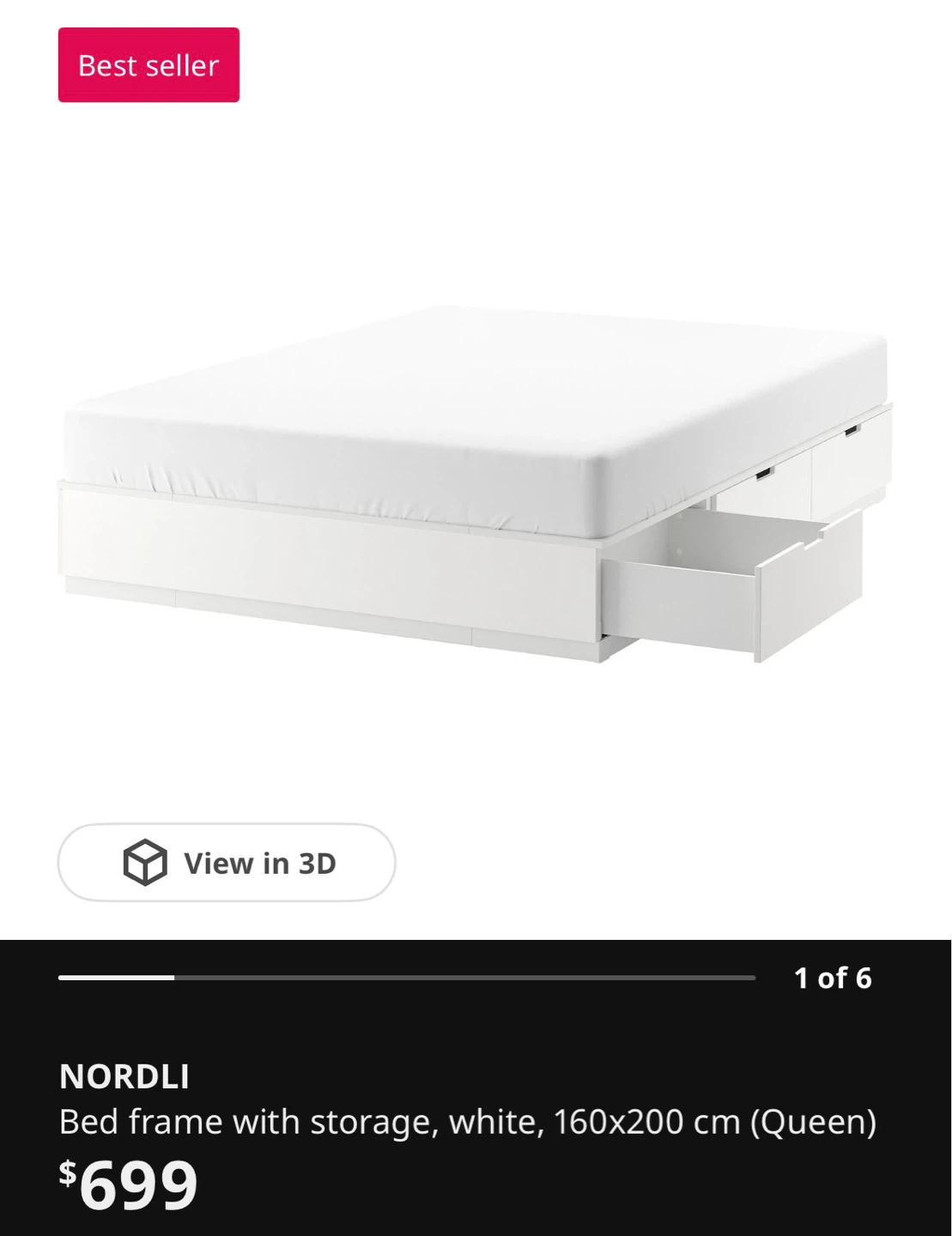 IKEA NORDLI Bed Frame with storage - Queen