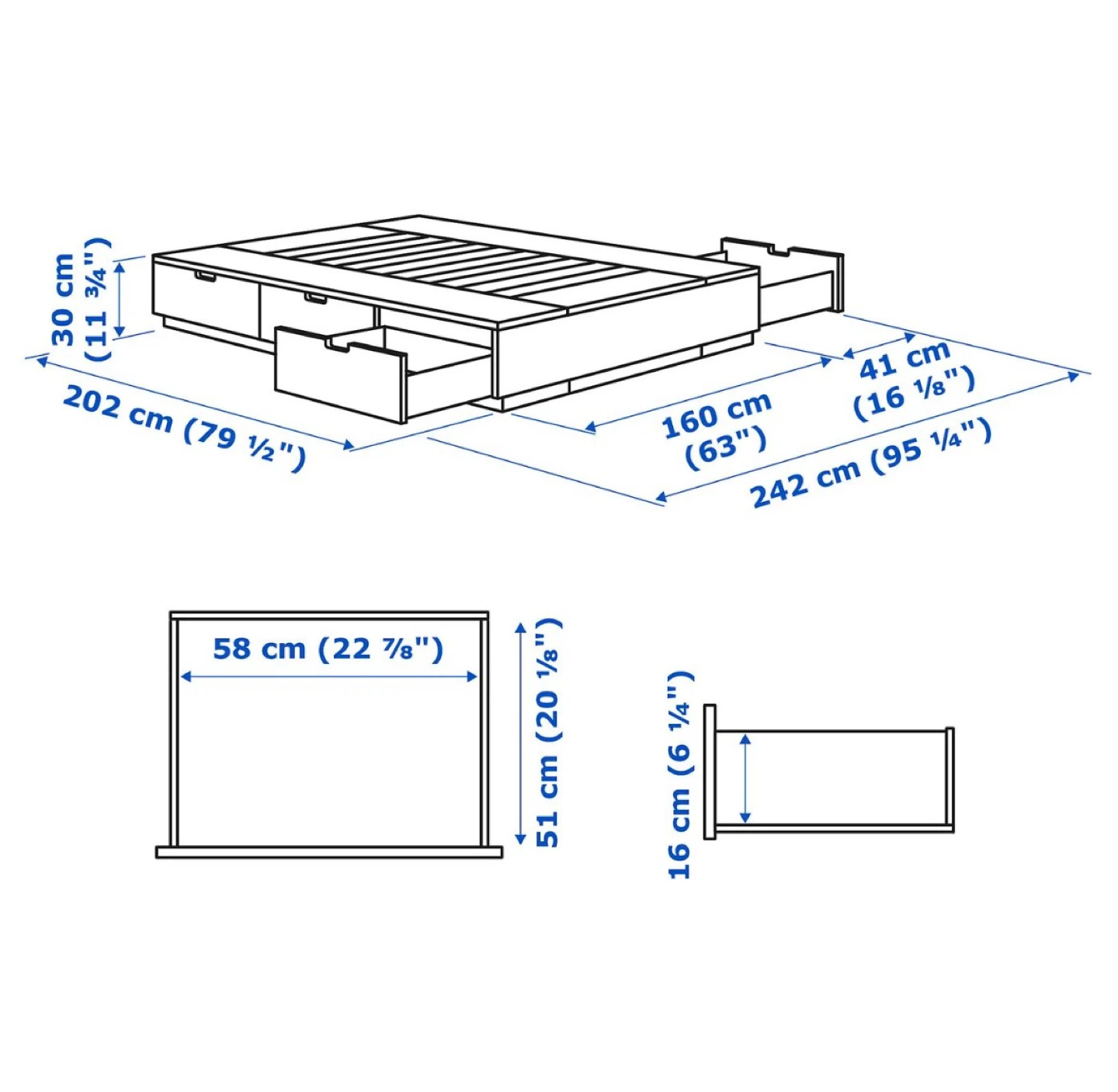 IKEA NORDLI Bed Frame with storage - Queen - photo 3