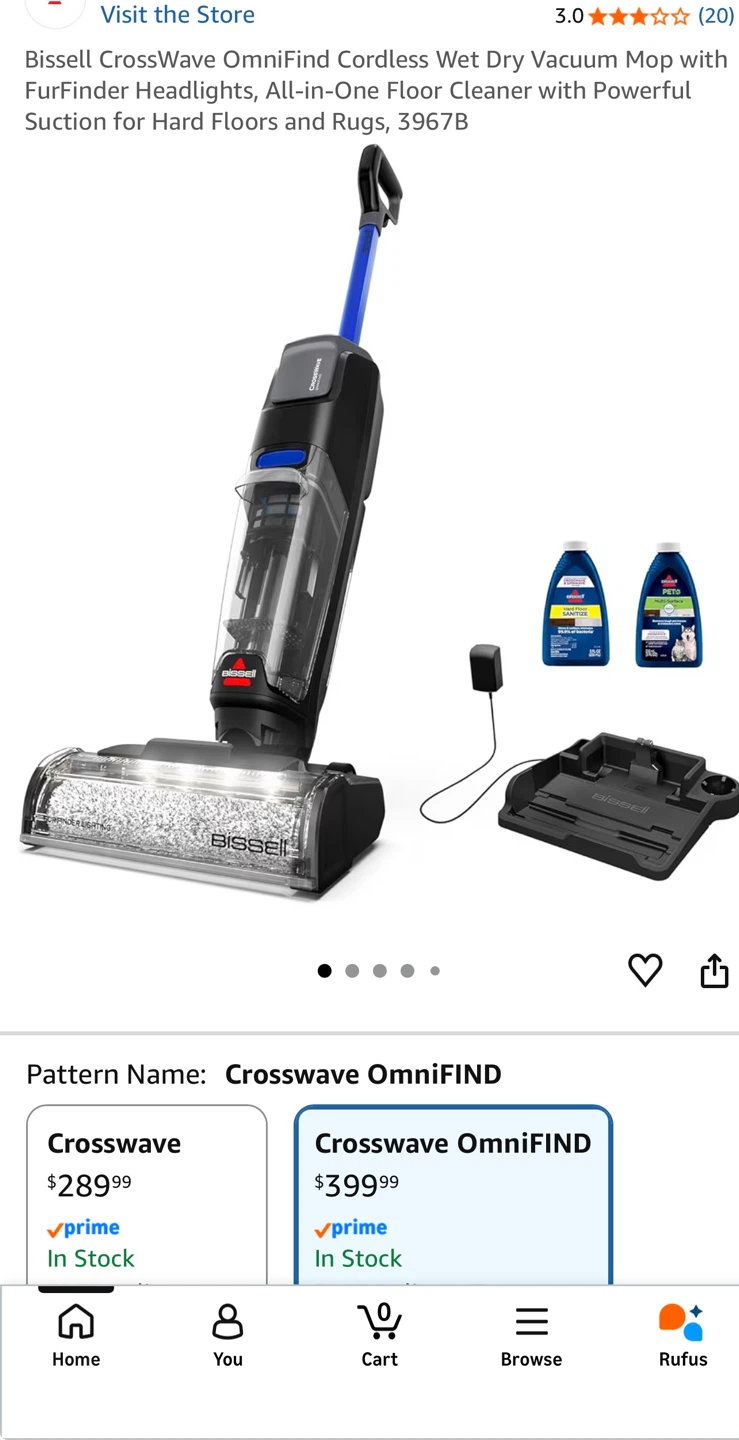 Bissell Crosswave OmniFind Pet Pro Cordless Wet Dry Vacuum Mop - photo 2