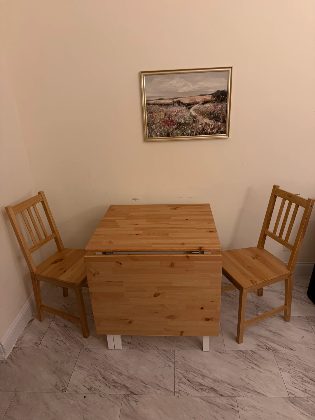 IKEA Drop-Leaf Dining Set with Two Chairs