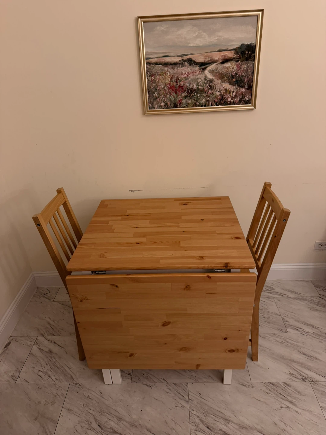 IKEA Drop-Leaf Dining Set with Two Chairs - photo 3