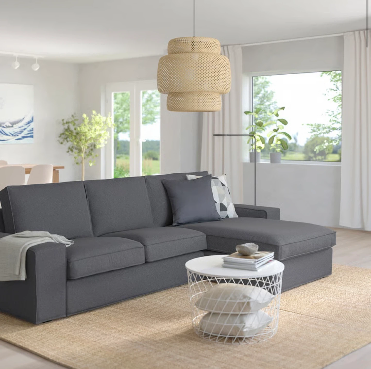 IKEA Kivik Sectional Sofa with chaise - Dark Grey