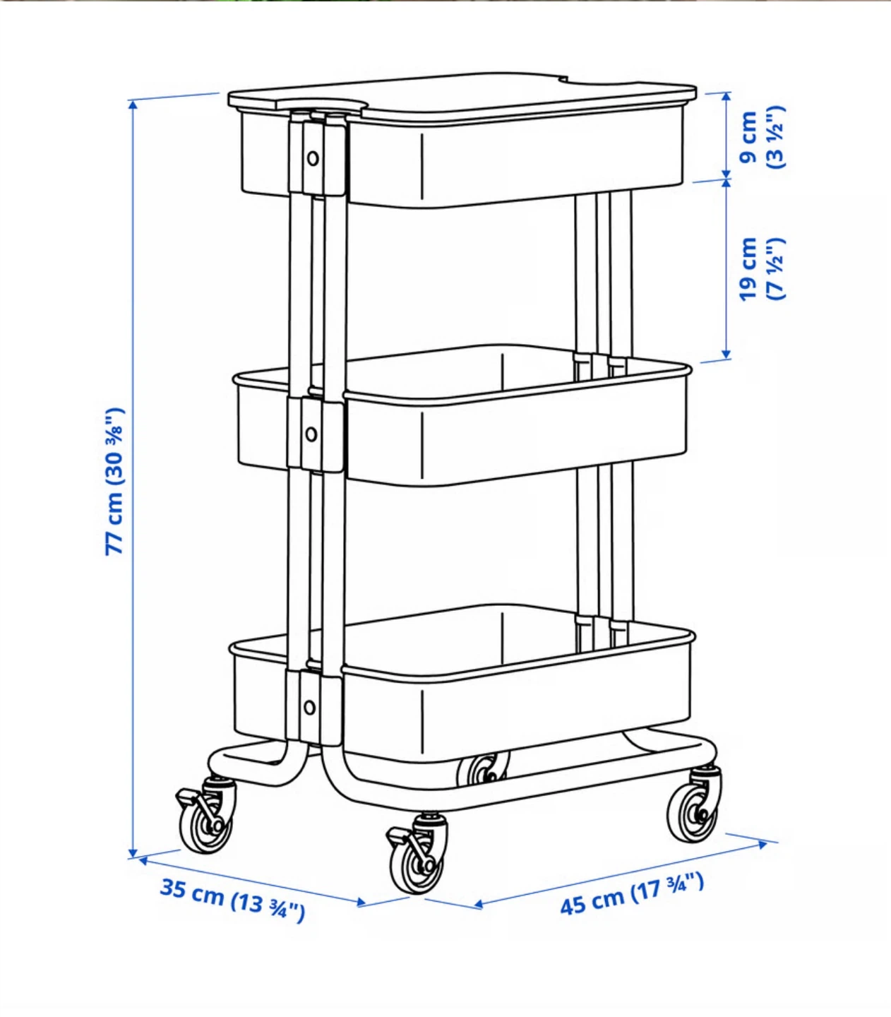 New 3 tier metal rolling carts 20$ cash - photo 3