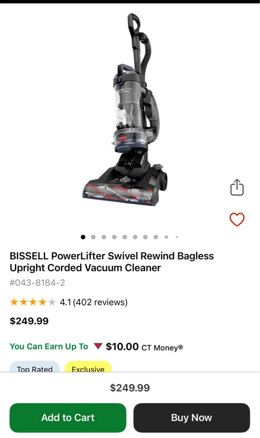 BISSELL PowerLifter Swivel Rewind Upright Corded Vacuum Cleaner - photo 2