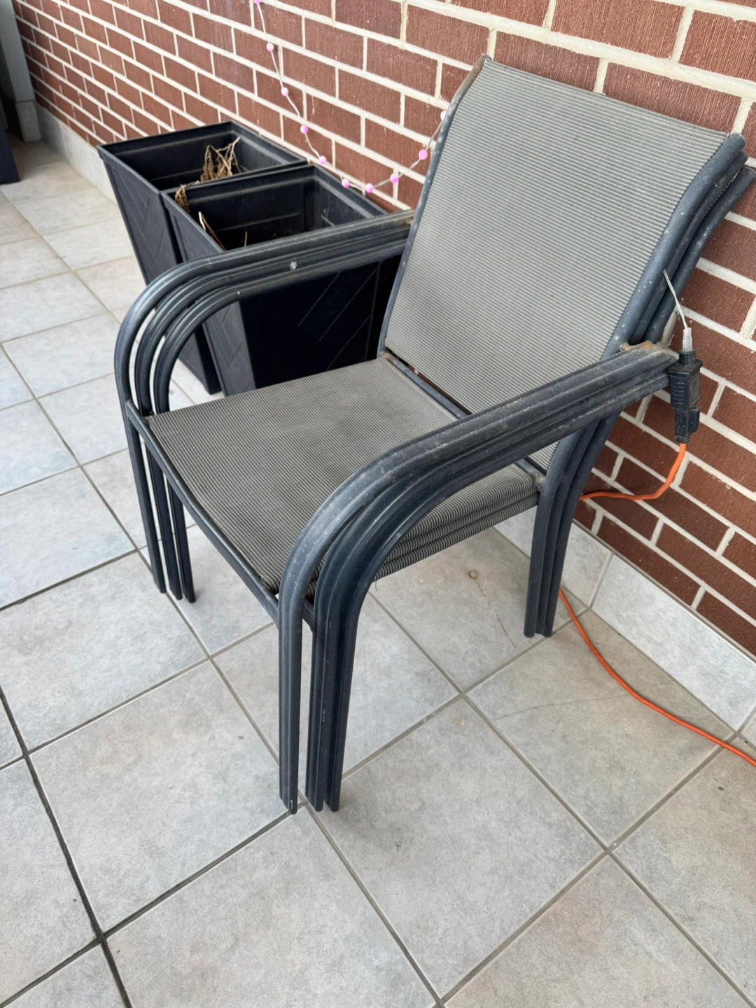 Outdoor Patio Chair and Glass Table Set - photo 2