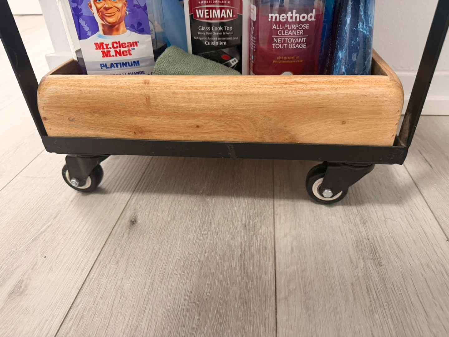 3-Tier Wood and Metal Rolling Utility Cart - photo 3