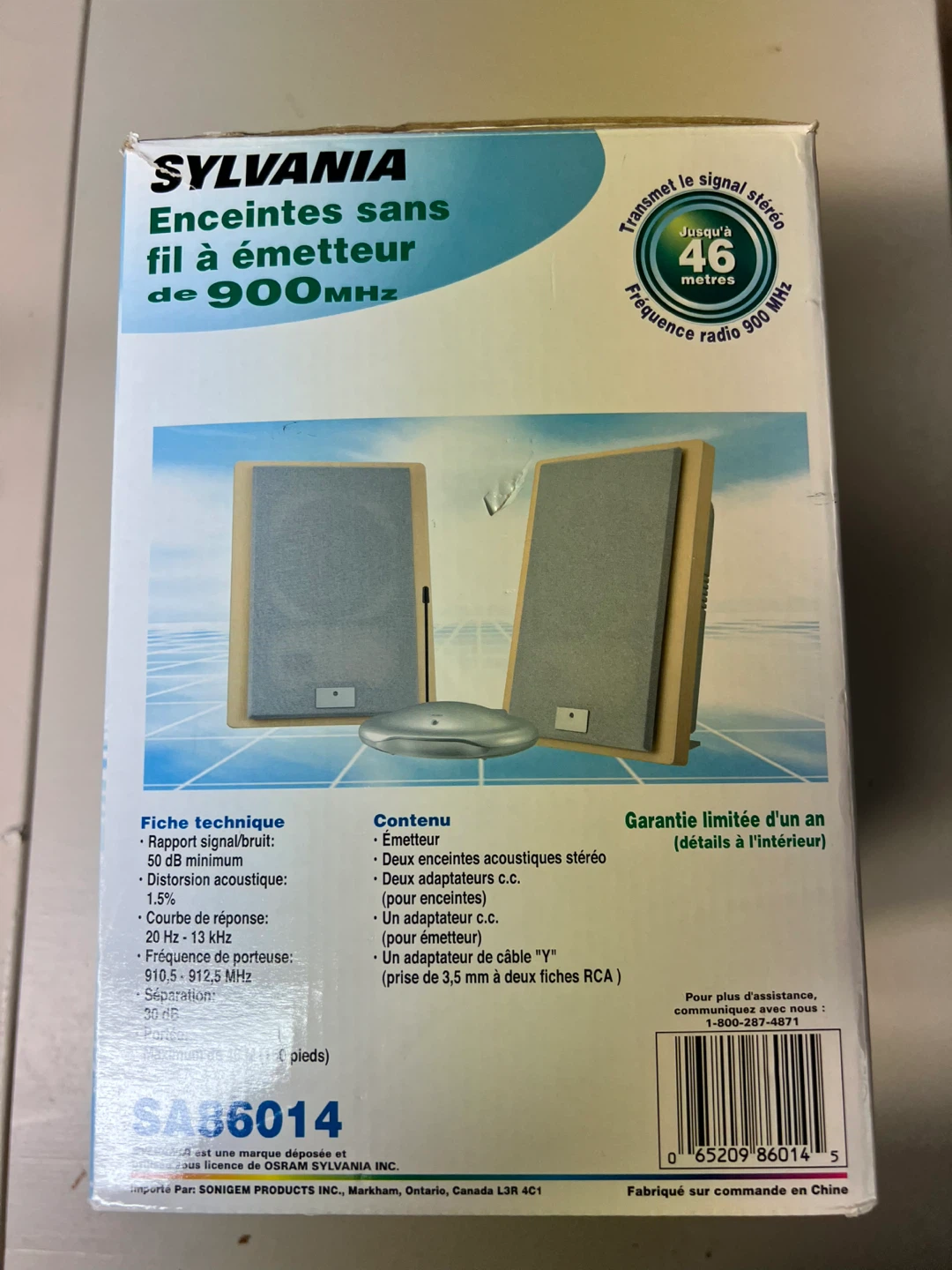 Sylvania Wireless Speakers with 900MHz Transmitter - photo 2