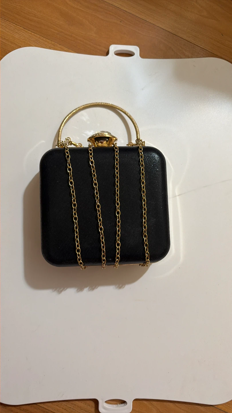 Alessia Black Rhinestone Clutch Evening Bag - photo 4