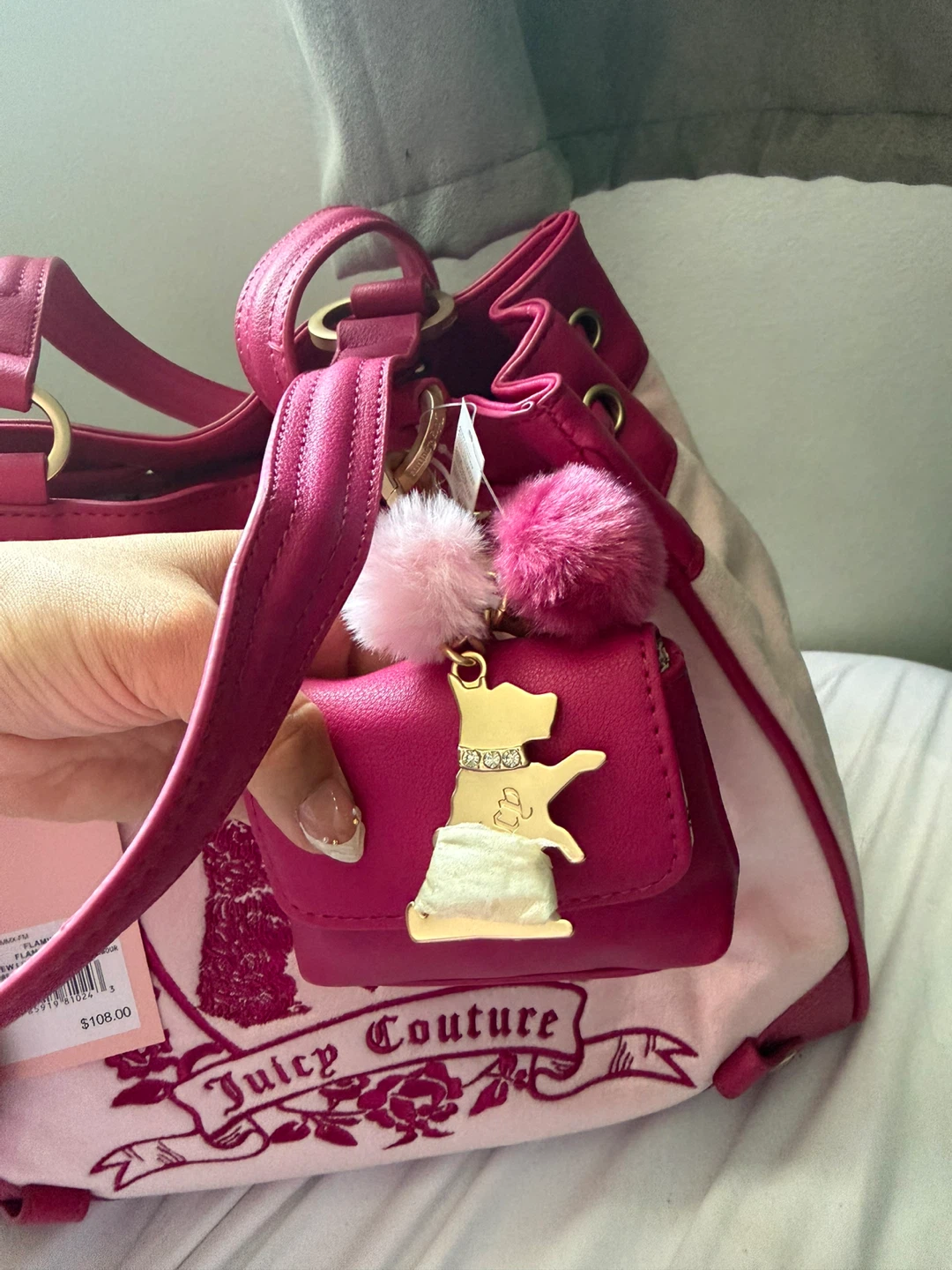 Juicy Couture Pink Velour Tote Bag - photo 2
