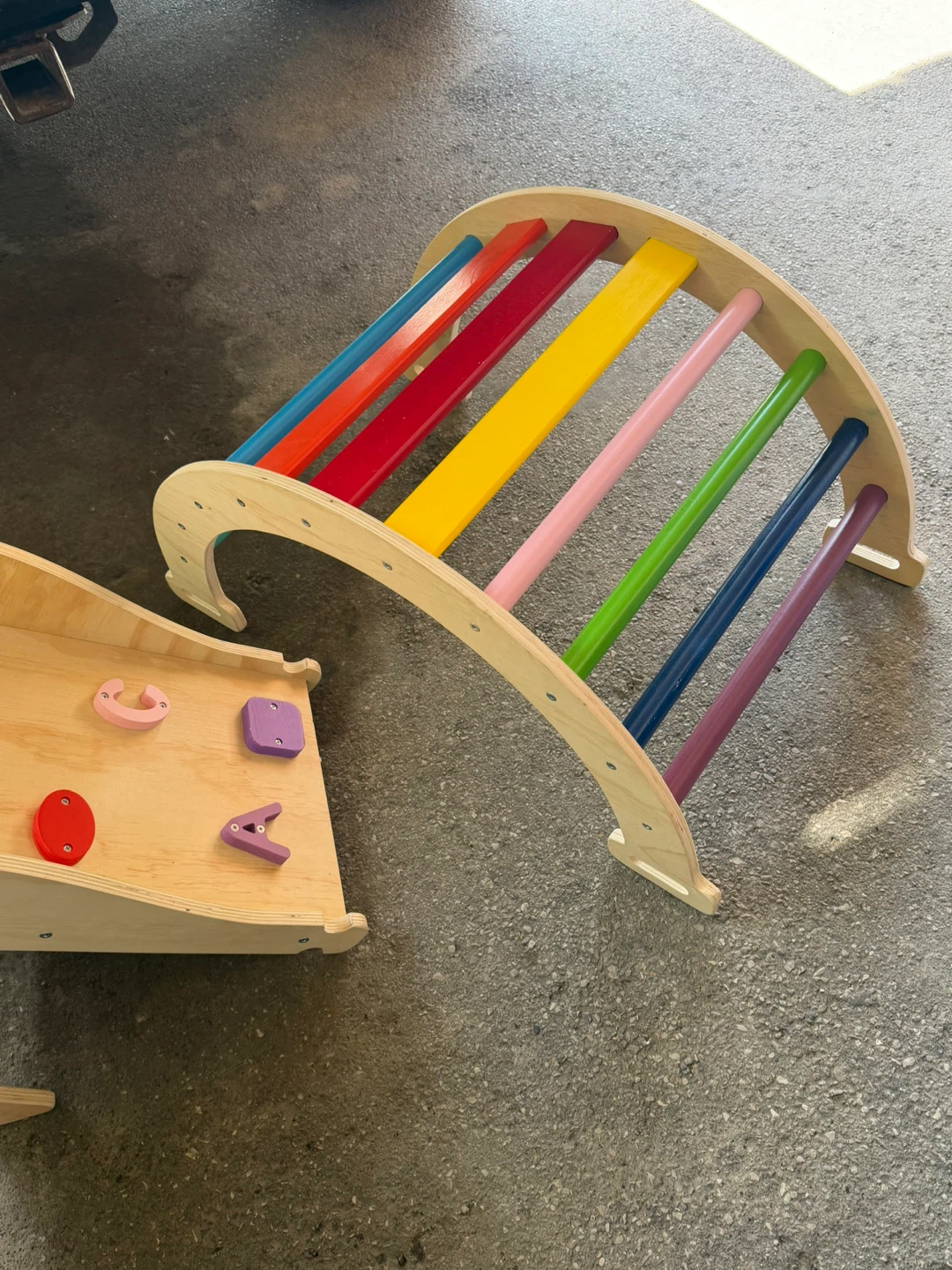Wooden Climbing Arch and Slide Set - photo 3
